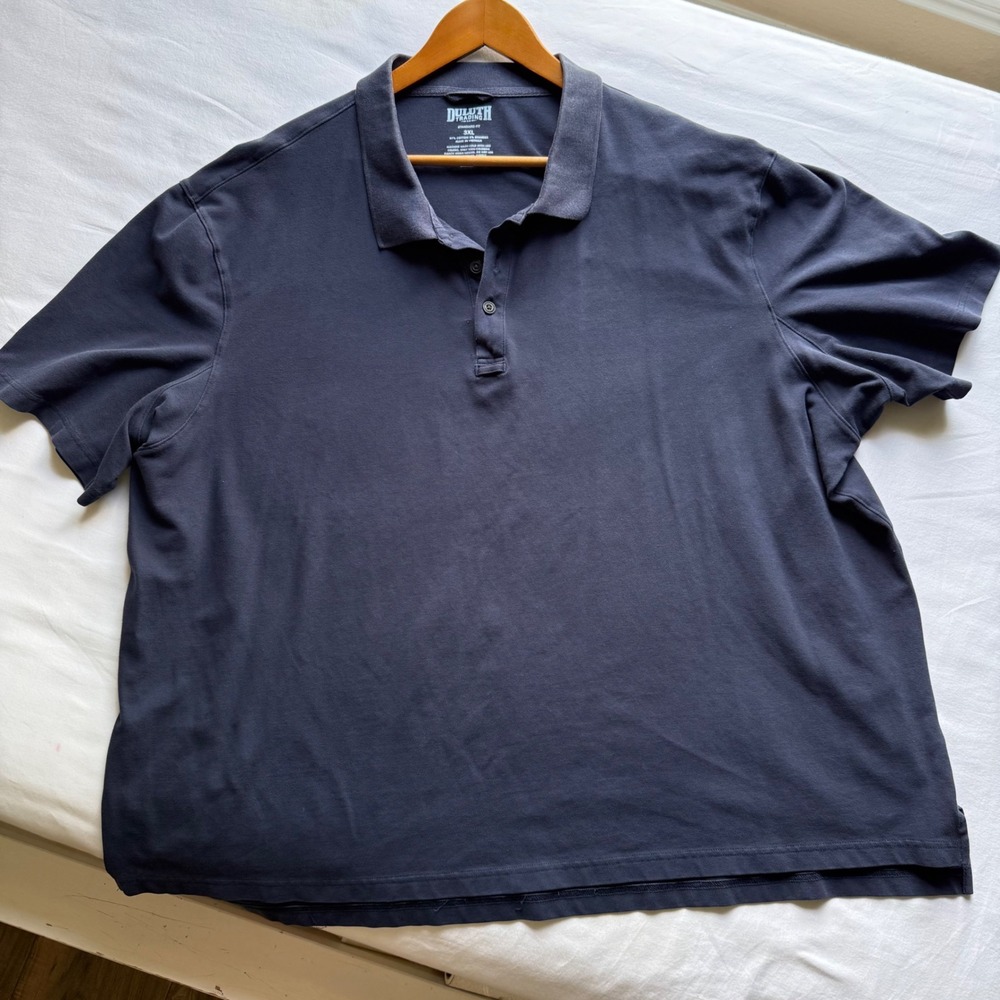 Duluth Trading Co Mens 3XL Navy Blue Pique Polo‎ Shirt Standard Fit 13113